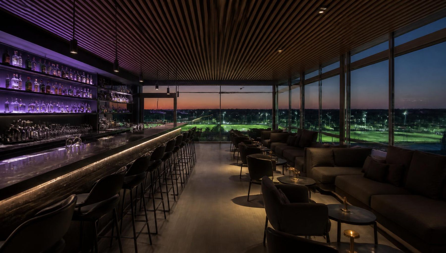 Illustrative render of the proposed rooftop club bar overlooking the pitches